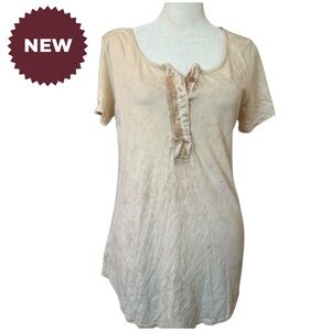 Buckle NWT Tan Mineral Wash Henley Tunic Top Boho Tee Size Small